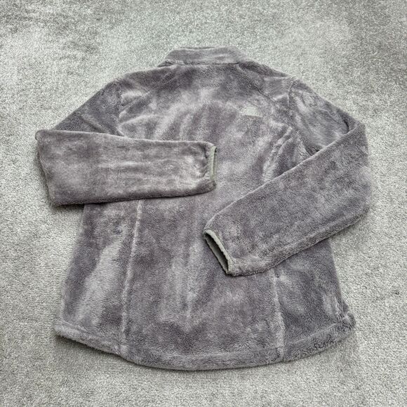 The North Face Osito 2 Fuzzy Sherpa Jacket Women Medium Gray Pocket Outdoor Hike - Picture 2 of 16